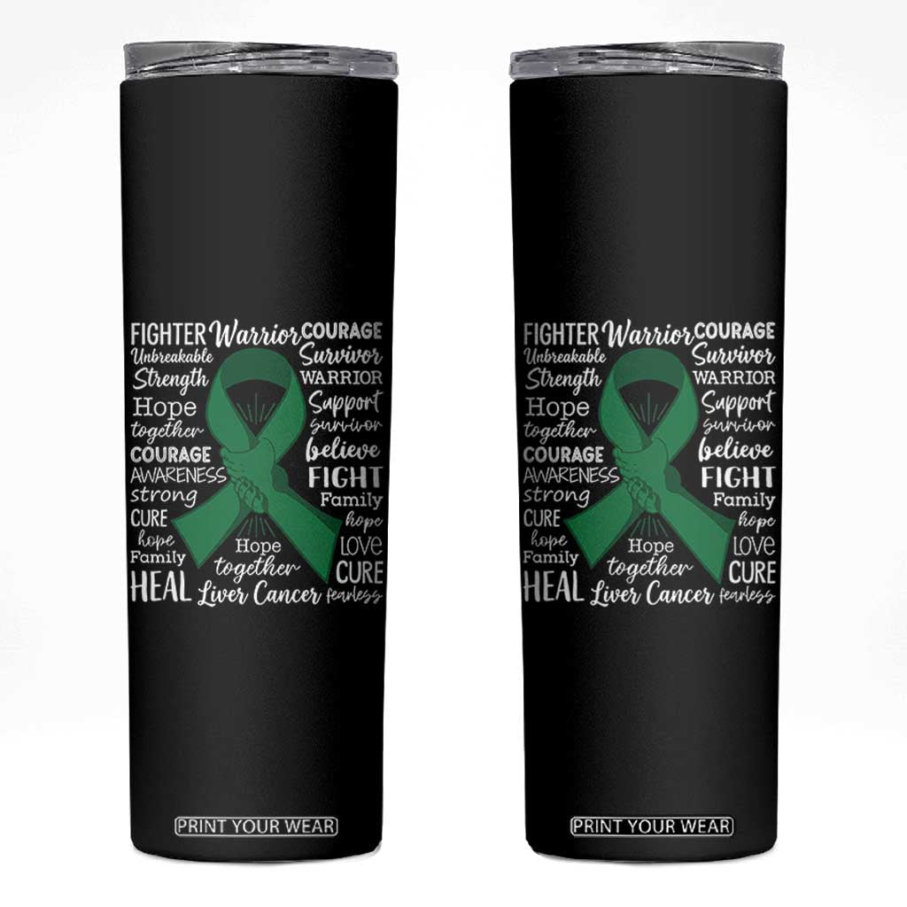 Liver Cancer Support Gift Skinny Tumbler Fearless Unbreakable Warrior Hope