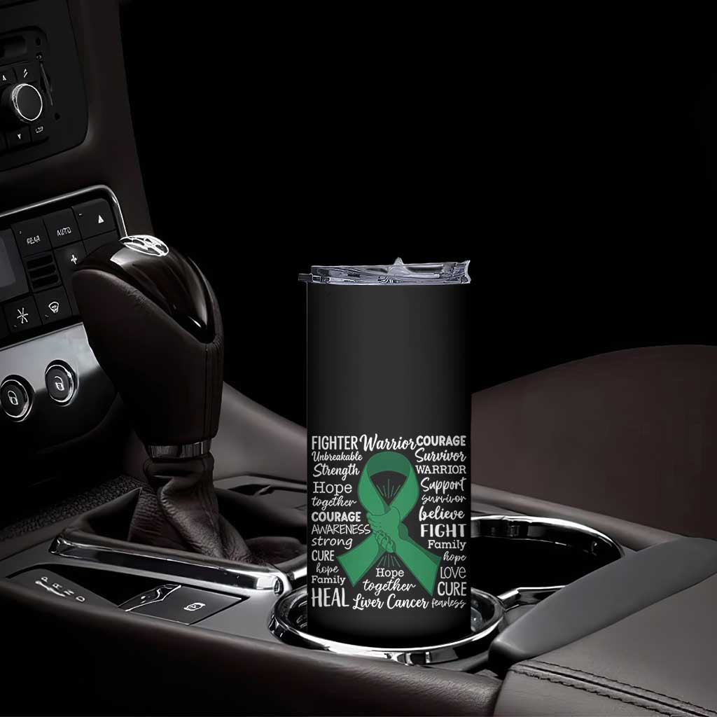 Liver Cancer Support Gift Skinny Tumbler Fearless Unbreakable Warrior Hope
