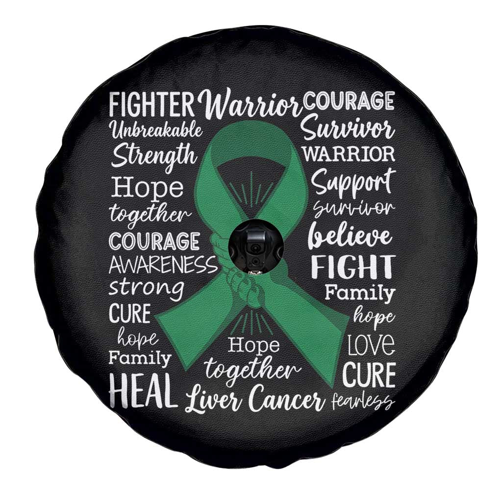 Liver Cancer Support Gift Spare Tire Cover Fearless Unbreakable Warrior Hope