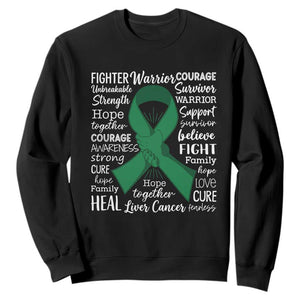 Liver Cancer Support Gift Sweatshirt Fearless Unbreakable Warrior Hope