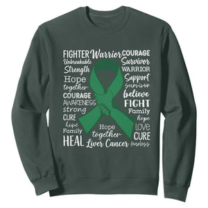 Liver Cancer Support Gift Sweatshirt Fearless Unbreakable Warrior Hope