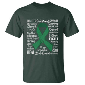 Liver Cancer Support Gift T Shirt Fearless Unbreakable Warrior Hope
