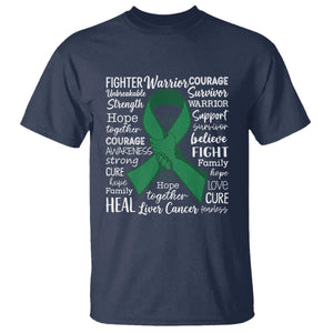 Liver Cancer Support Gift T Shirt Fearless Unbreakable Warrior Hope