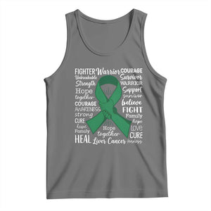 Liver Cancer Support Gift Tank Top Fearless Unbreakable Warrior Hope