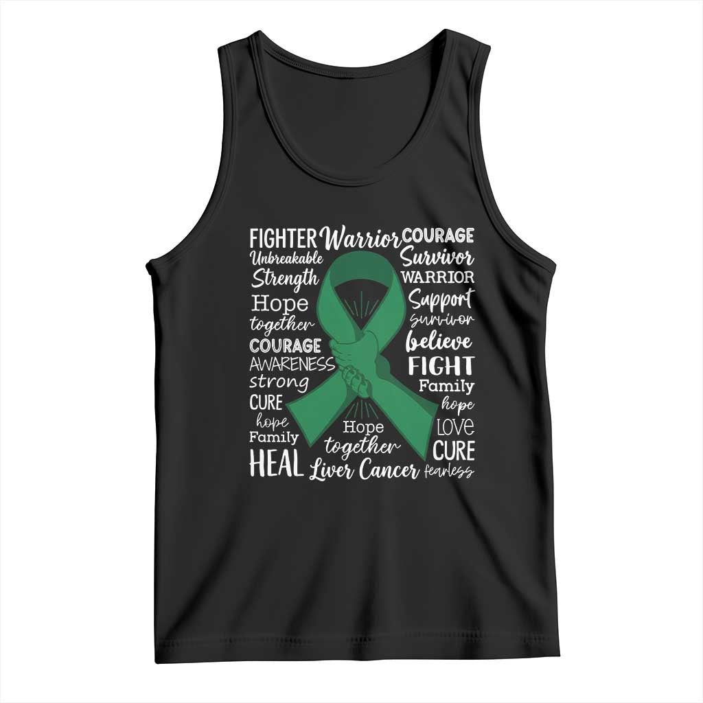 Liver Cancer Support Gift Tank Top Fearless Unbreakable Warrior Hope