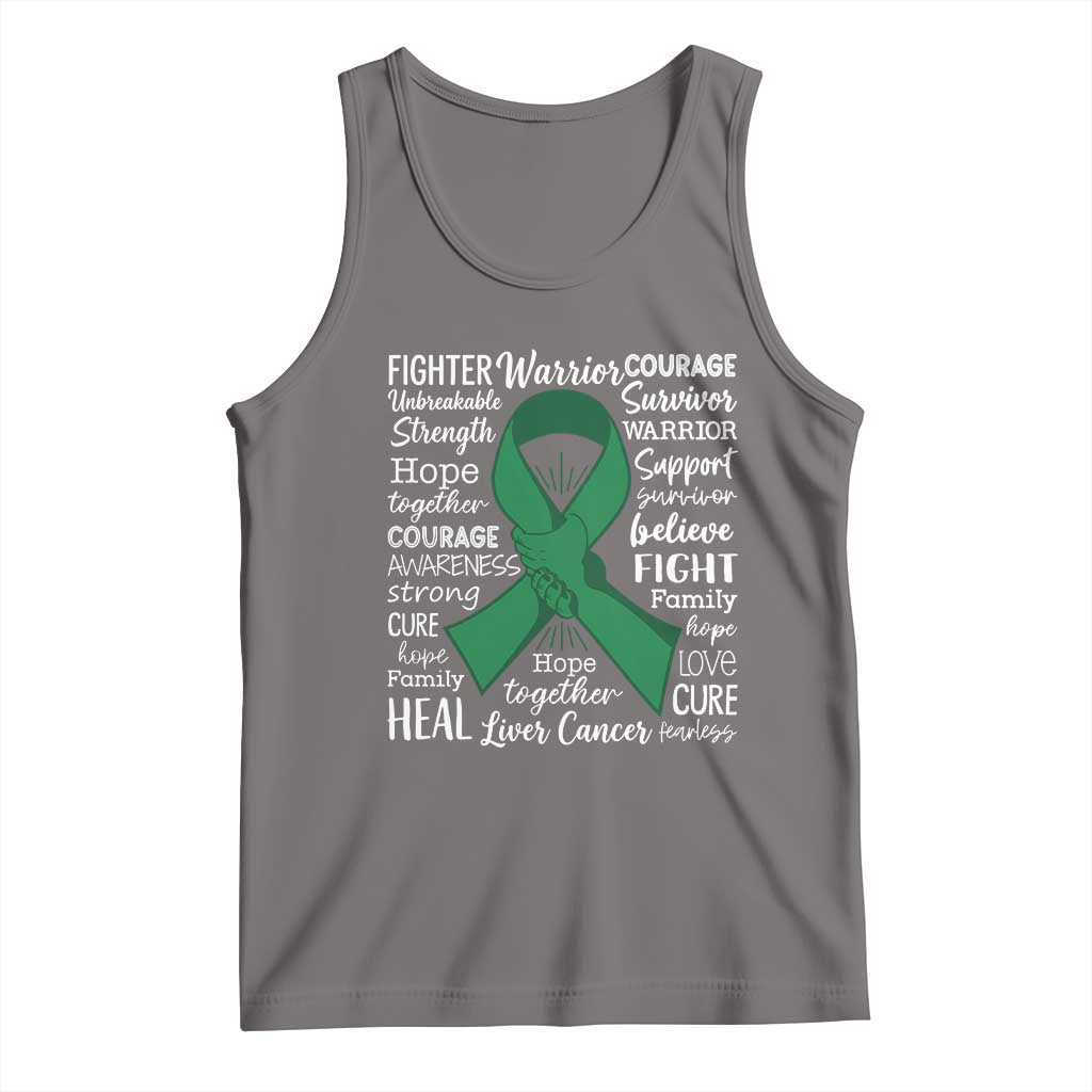 Liver Cancer Support Gift Tank Top Fearless Unbreakable Warrior Hope
