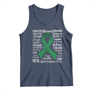 Liver Cancer Support Gift Tank Top Fearless Unbreakable Warrior Hope