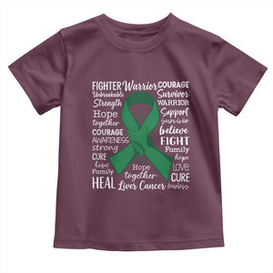 Liver Cancer Support Gift Toddler T Shirt Fearless Unbreakable Warrior Hope