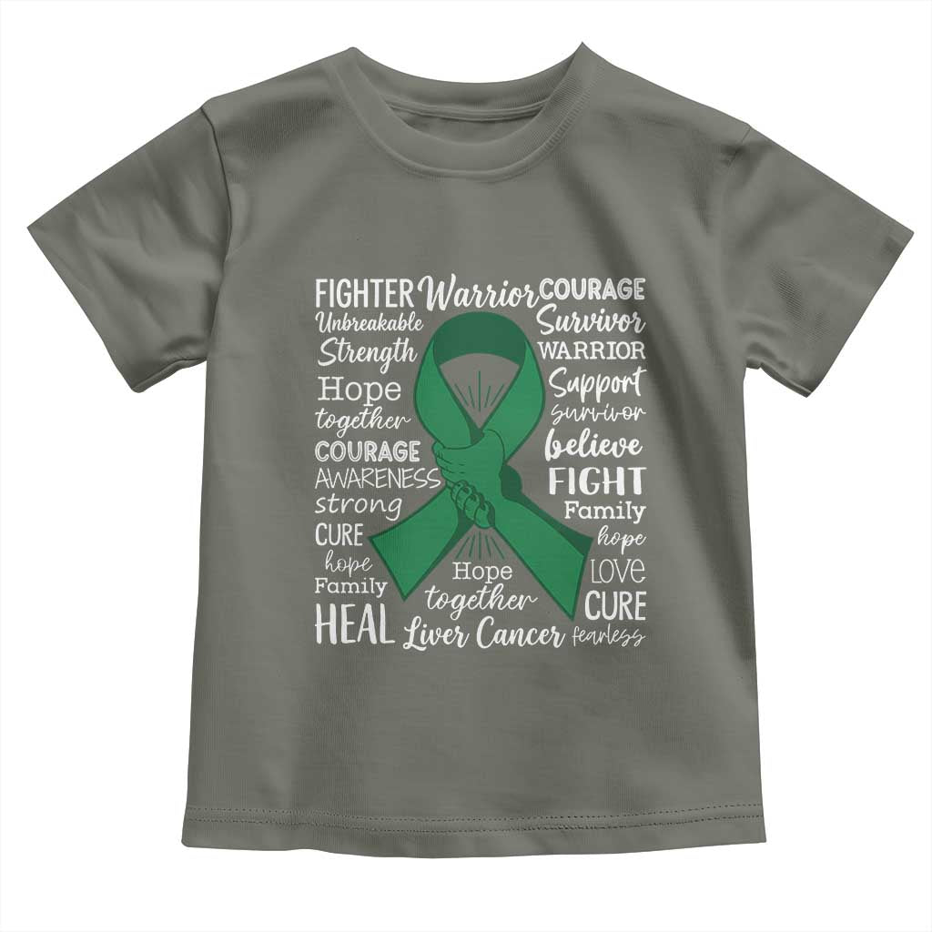 Liver Cancer Support Gift Toddler T Shirt Fearless Unbreakable Warrior Hope