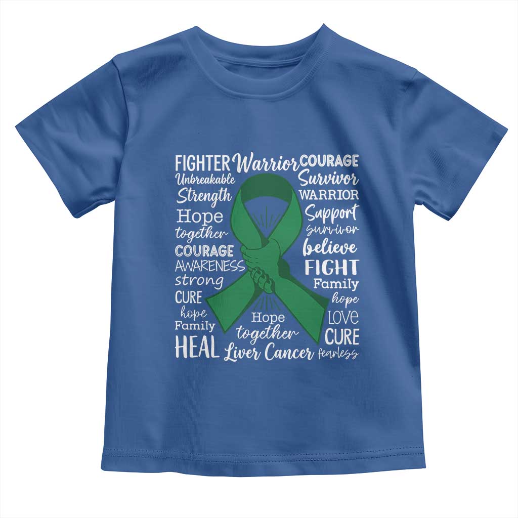 Liver Cancer Support Gift Toddler T Shirt Fearless Unbreakable Warrior Hope