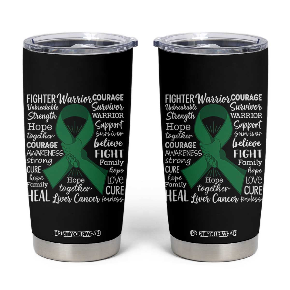 Liver Cancer Support Gift Tumbler Cup Fearless Unbreakable Warrior Hope