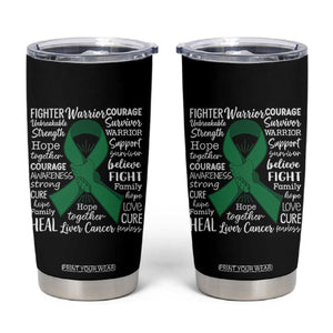 Liver Cancer Support Gift Tumbler Cup Fearless Unbreakable Warrior Hope