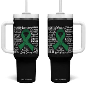 Liver Cancer Support Gift Tumbler With Handle Fearless Unbreakable Warrior Hope