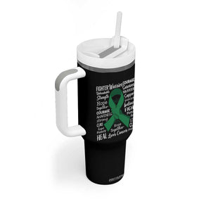 Liver Cancer Support Gift Tumbler With Handle Fearless Unbreakable Warrior Hope