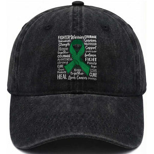 Liver Cancer Support Gift Washed Cotton Baseball Cap Fearless Unbreakable Warrior Hope