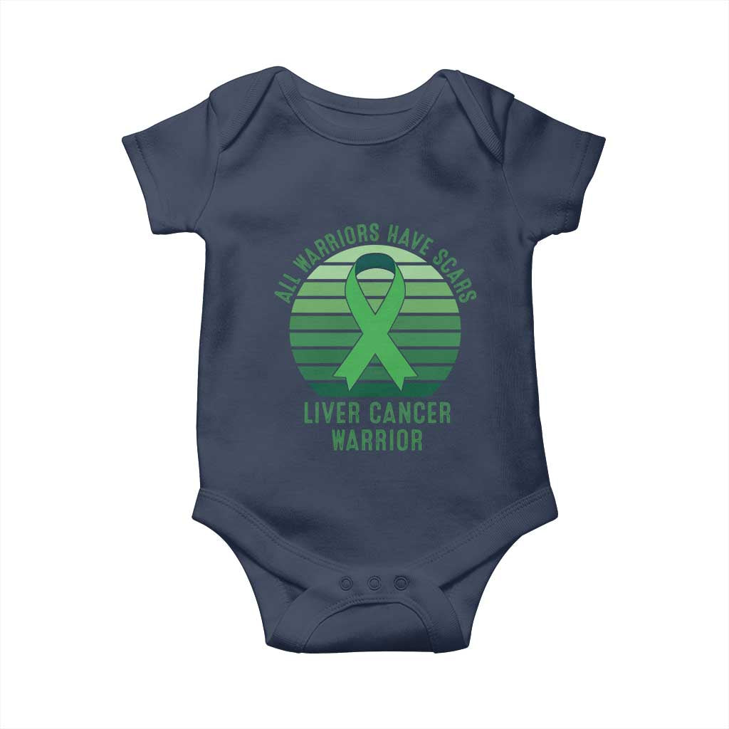 All Warriors Have Scars Liver Cancer Baby Onesie Green Ribbon Survivor Fighter Gift
