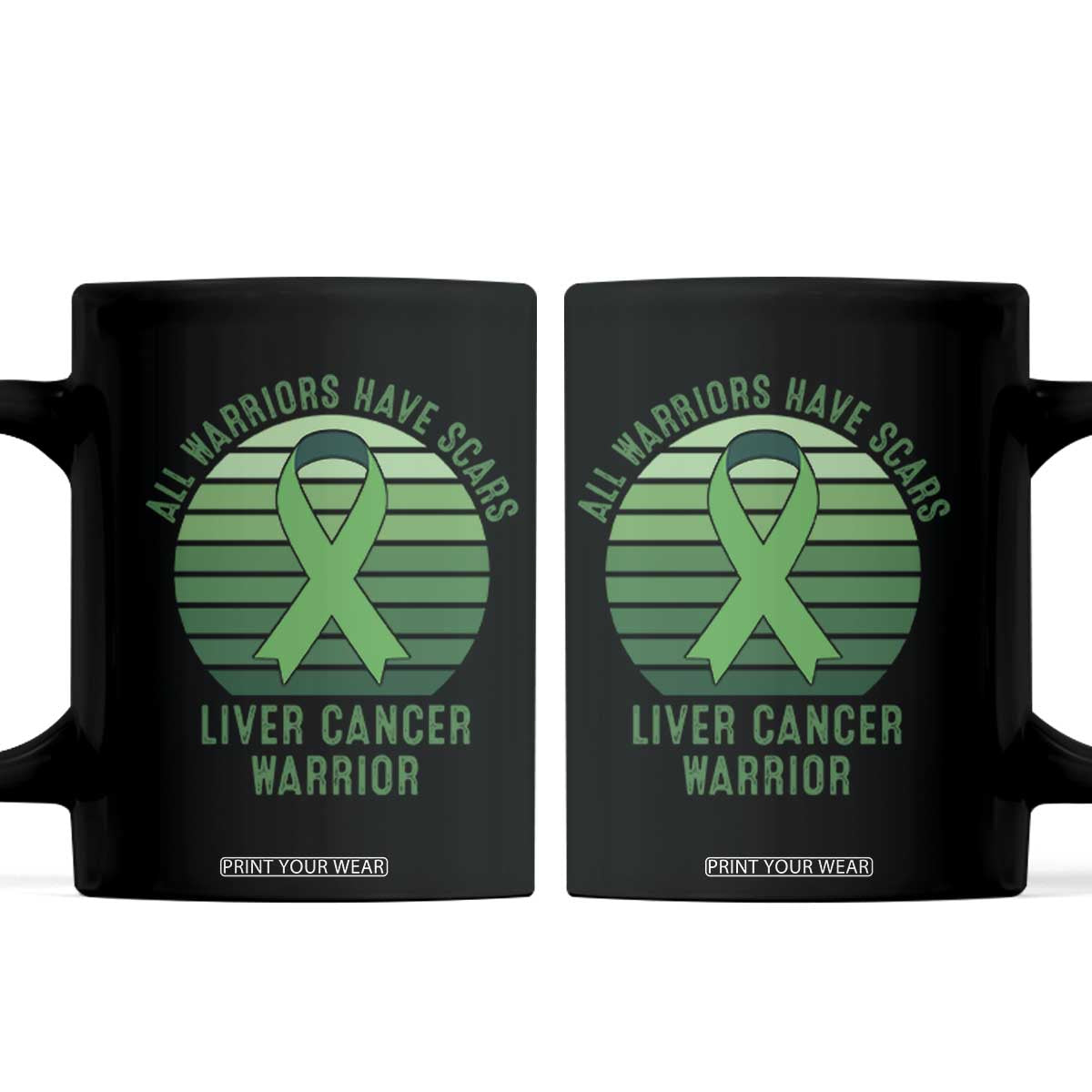 All Warriors Have Scars Liver Cancer Coffee Mug Green Ribbon Survivor Fighter Gift