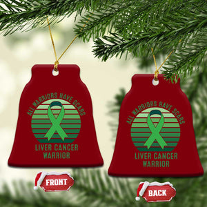 All Warriors Have Scars Liver Cancer Ceramic Ornament Green Ribbon Survivor Fighter Gift