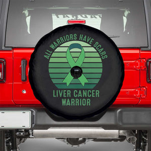 All Warriors Have Scars Liver Cancer Spare Tire Cover Green Ribbon Survivor Fighter Gift