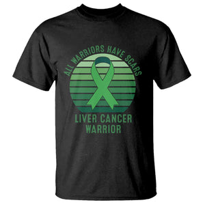 All Warriors Have Scars Liver Cancer T Shirt Green Ribbon Survivor Fighter Gift