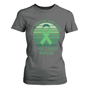All Warriors Have Scars Liver Cancer T Shirt For Women Green Ribbon Survivor Fighter Gift