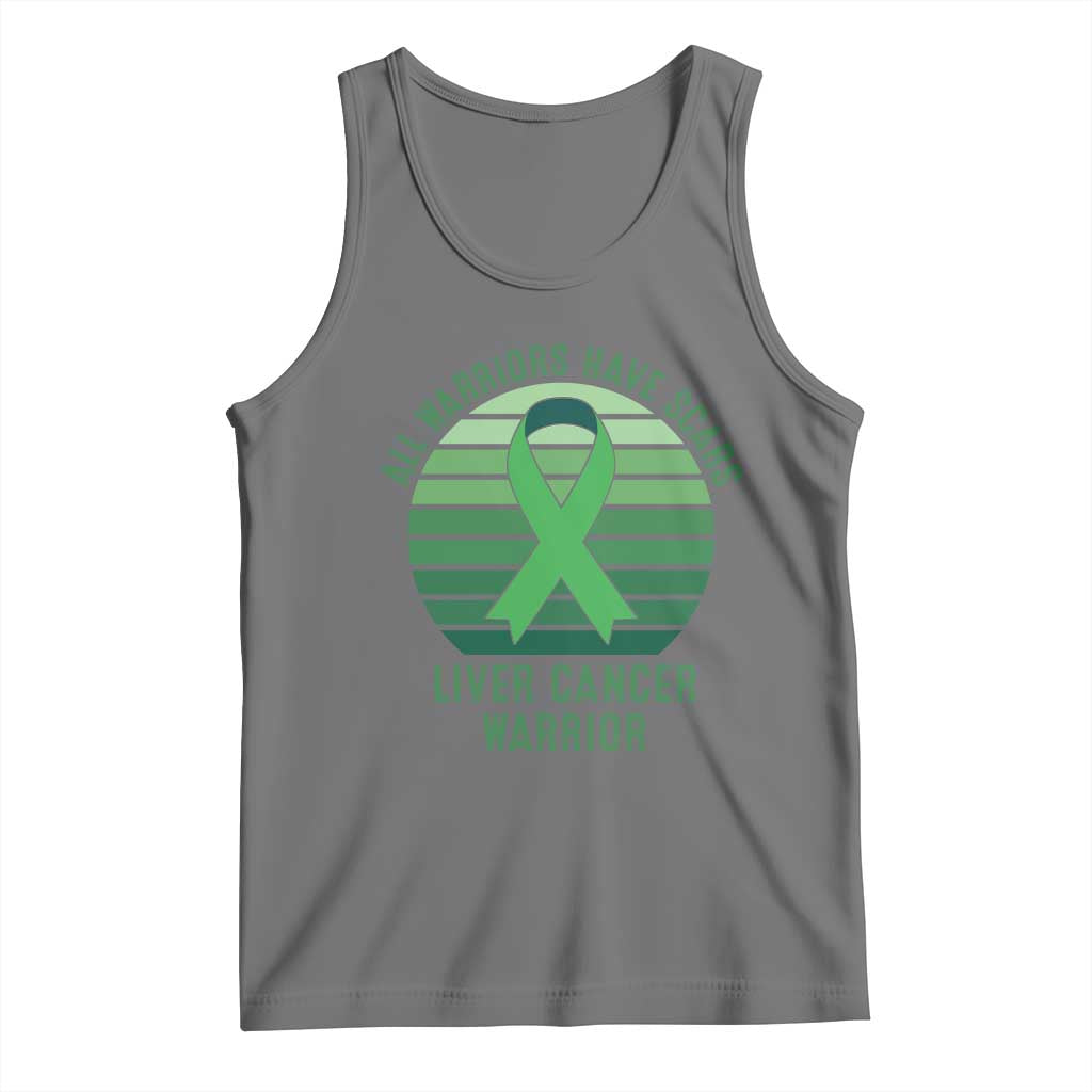 All Warriors Have Scars Liver Cancer Tank Top Green Ribbon Survivor Fighter Gift