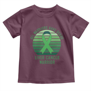 All Warriors Have Scars Liver Cancer Toddler T Shirt Green Ribbon Survivor Fighter Gift