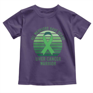 All Warriors Have Scars Liver Cancer Toddler T Shirt Green Ribbon Survivor Fighter Gift