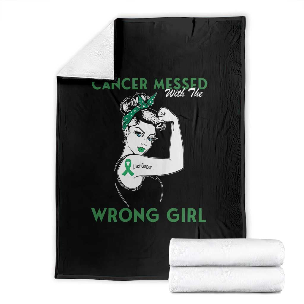 Liver Cancer Warrior Unbreakable Gift Throw Blanket Cancer Messed With The Wrong Girl