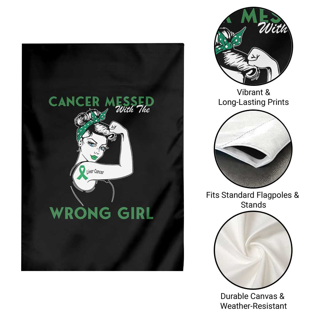 Liver Cancer Warrior Unbreakable Gift Garden Flag Cancer Messed With The Wrong Girl