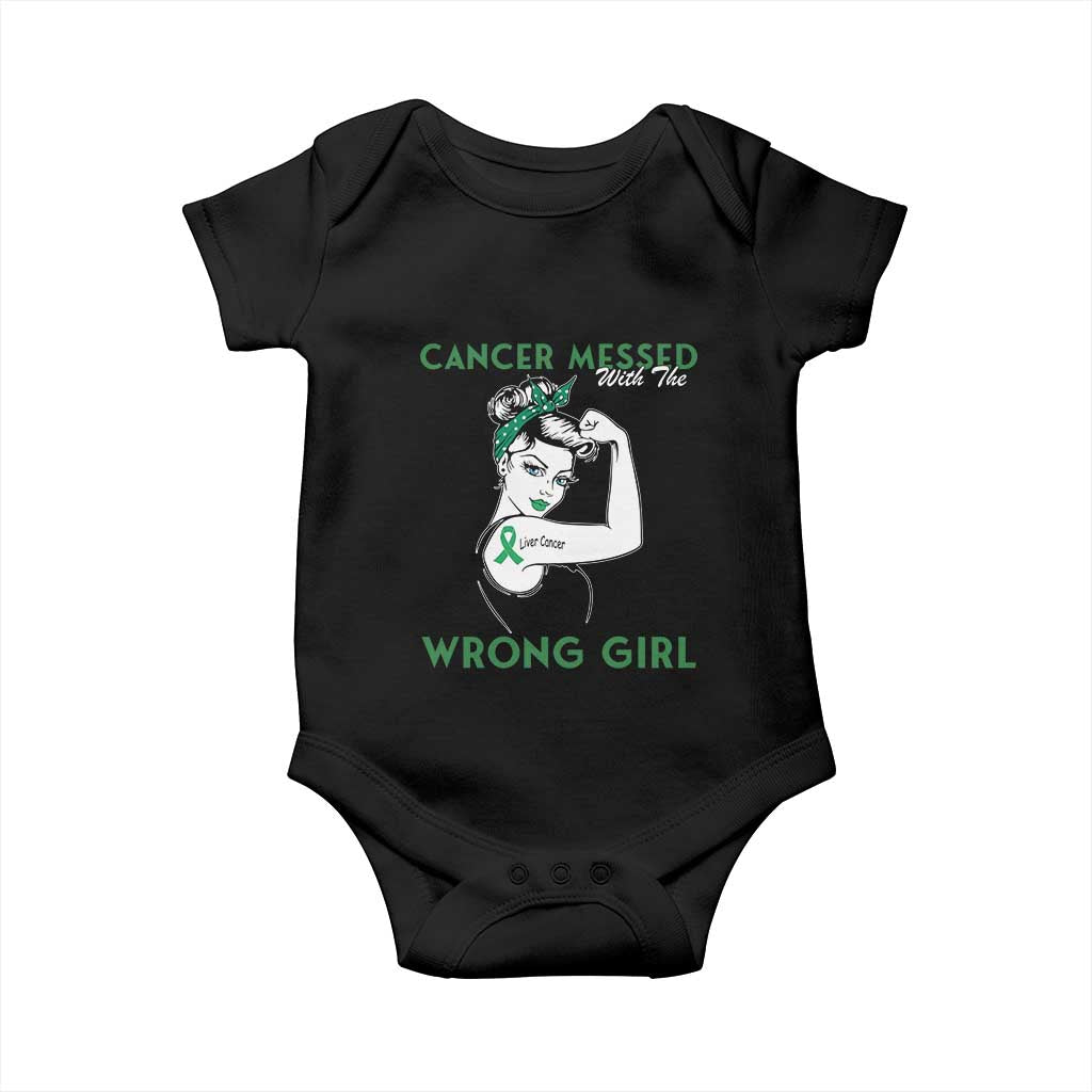 Liver Cancer Warrior Unbreakable Gift Baby Onesie Cancer Messed With The Wrong Girl