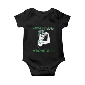 Liver Cancer Warrior Unbreakable Gift Baby Onesie Cancer Messed With The Wrong Girl