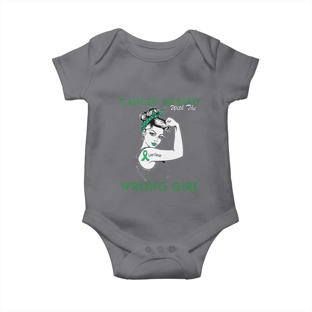Liver Cancer Warrior Unbreakable Gift Baby Onesie Cancer Messed With The Wrong Girl