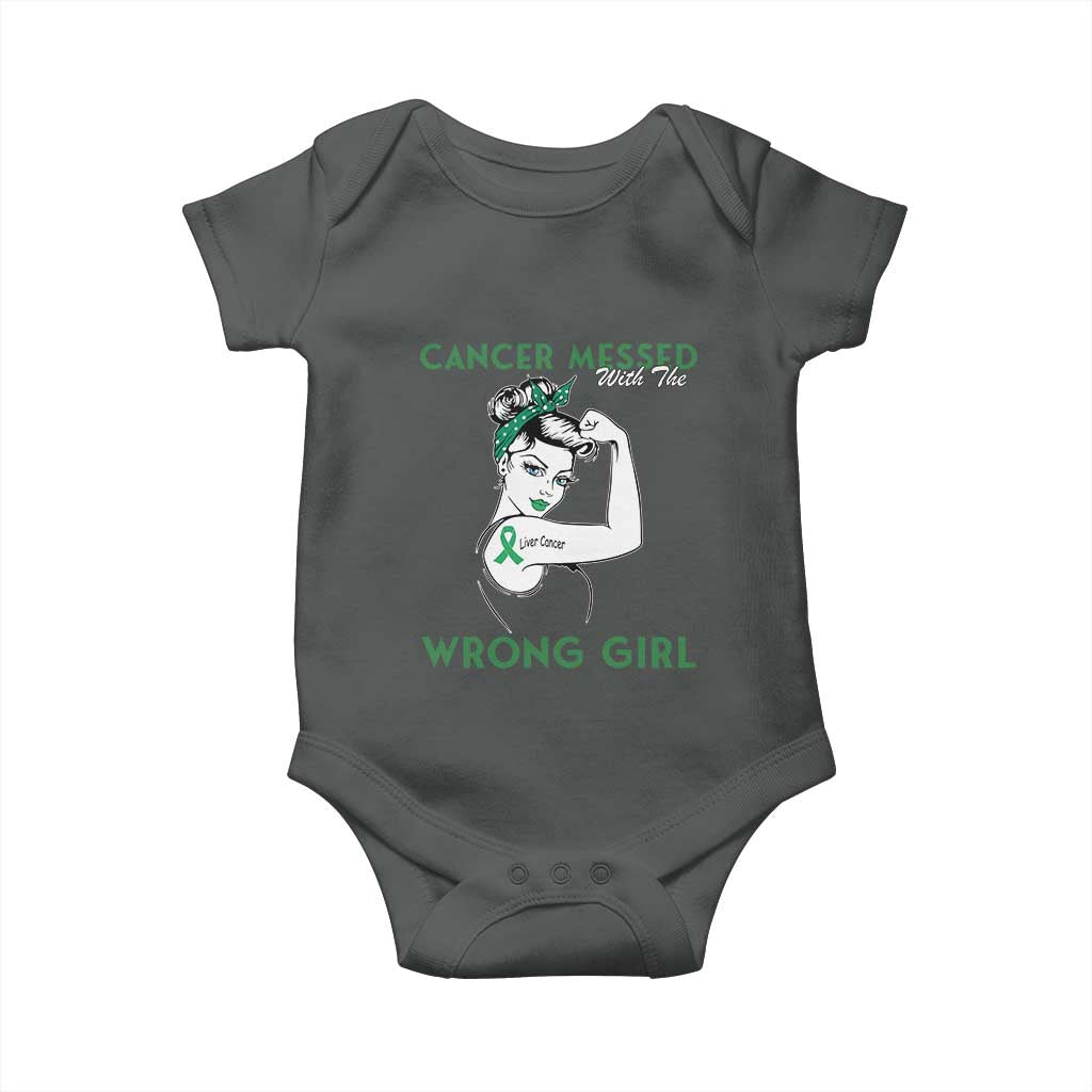 Liver Cancer Warrior Unbreakable Gift Baby Onesie Cancer Messed With The Wrong Girl