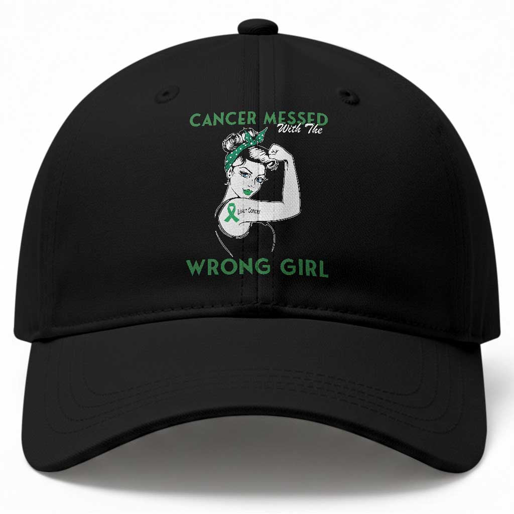 Liver Cancer Warrior Unbreakable Gift Baseball Cap Cancer Messed With The Wrong Girl