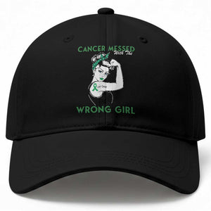 Liver Cancer Warrior Unbreakable Gift Baseball Cap Cancer Messed With The Wrong Girl