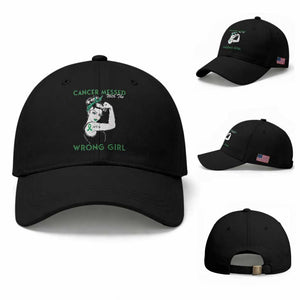 Liver Cancer Warrior Unbreakable Gift Baseball Cap Cancer Messed With The Wrong Girl