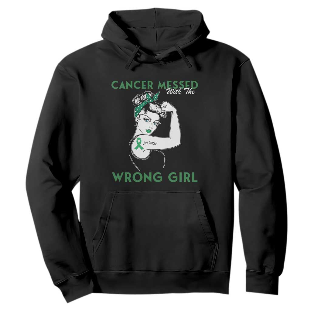 Liver Cancer Warrior Unbreakable Gift Hoodie Cancer Messed With The Wrong Girl TS12 Black Print Your Wear
