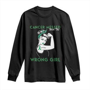Liver Cancer Warrior Unbreakable Gift Long Sleeve Shirt Cancer Messed With The Wrong Girl