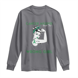 Liver Cancer Warrior Unbreakable Gift Long Sleeve Shirt Cancer Messed With The Wrong Girl