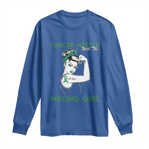 Liver Cancer Warrior Unbreakable Gift Long Sleeve Shirt Cancer Messed With The Wrong Girl