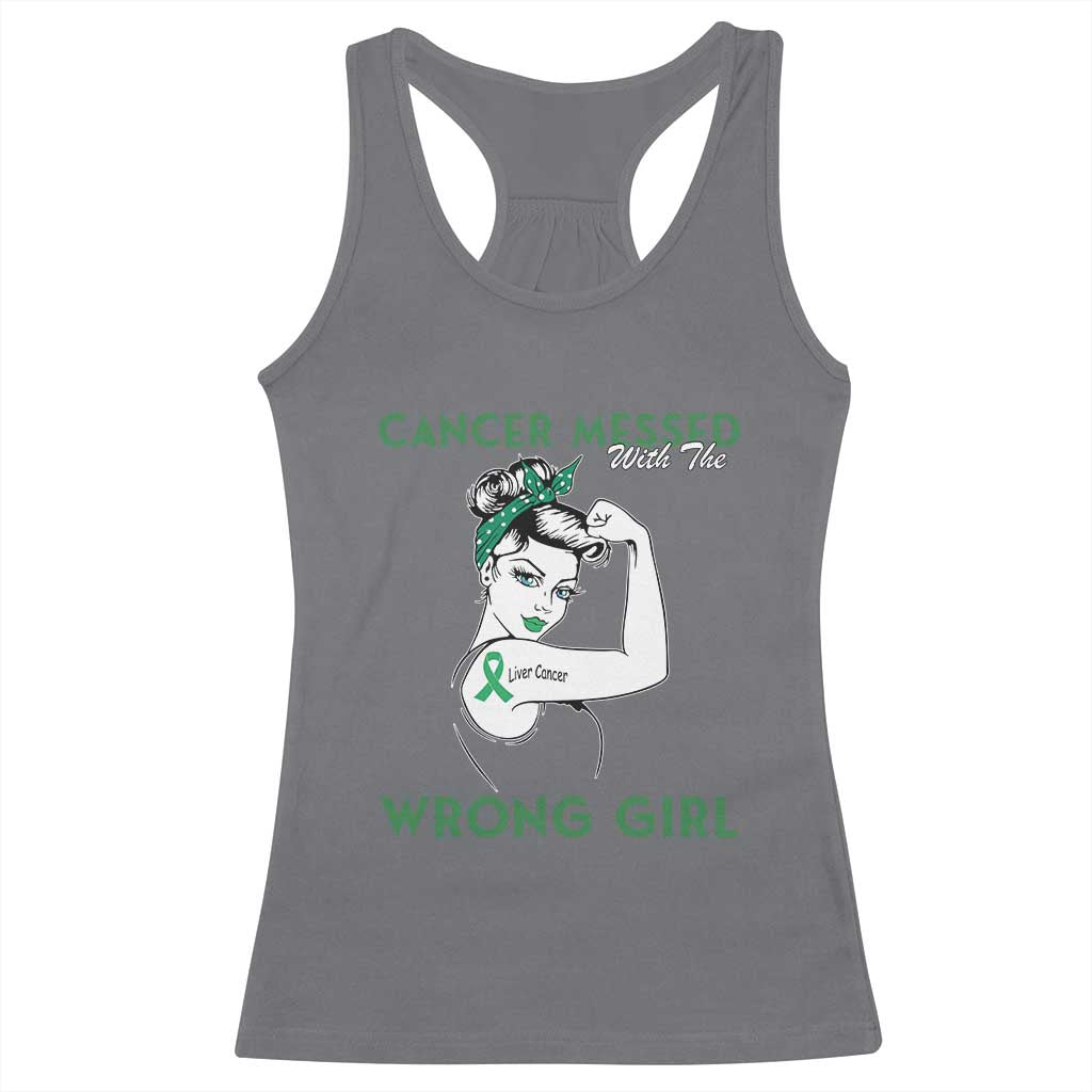 Liver Cancer Warrior Unbreakable Gift Racerback Tank Top Cancer Messed With The Wrong Girl
