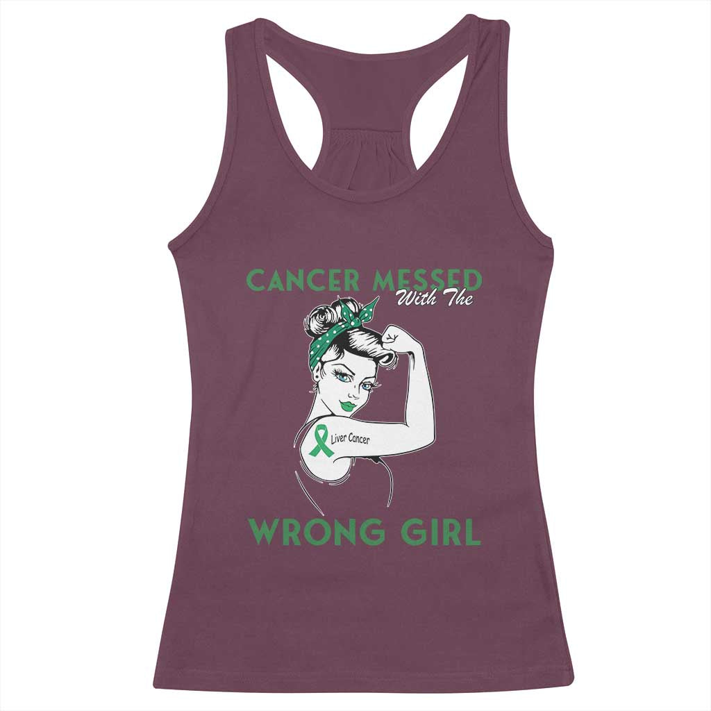 Liver Cancer Warrior Unbreakable Gift Racerback Tank Top Cancer Messed With The Wrong Girl