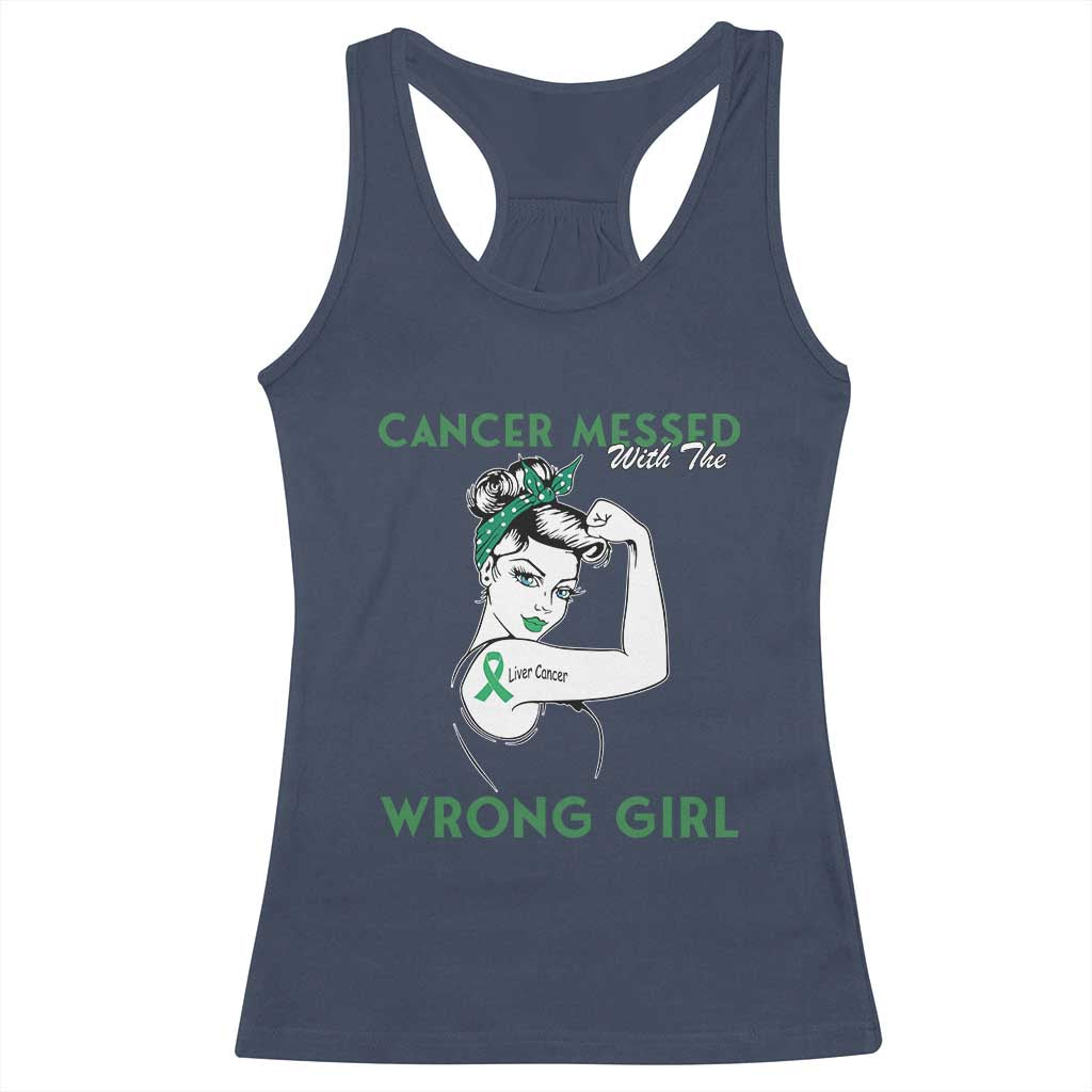 Liver Cancer Warrior Unbreakable Gift Racerback Tank Top Cancer Messed With The Wrong Girl
