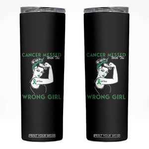 Liver Cancer Warrior Unbreakable Gift Skinny Tumbler Cancer Messed With The Wrong Girl