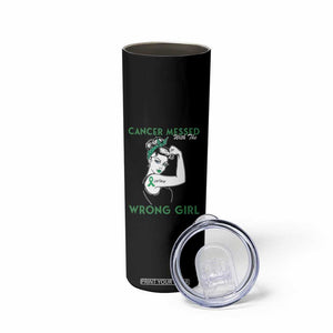 Liver Cancer Warrior Unbreakable Gift Skinny Tumbler Cancer Messed With The Wrong Girl