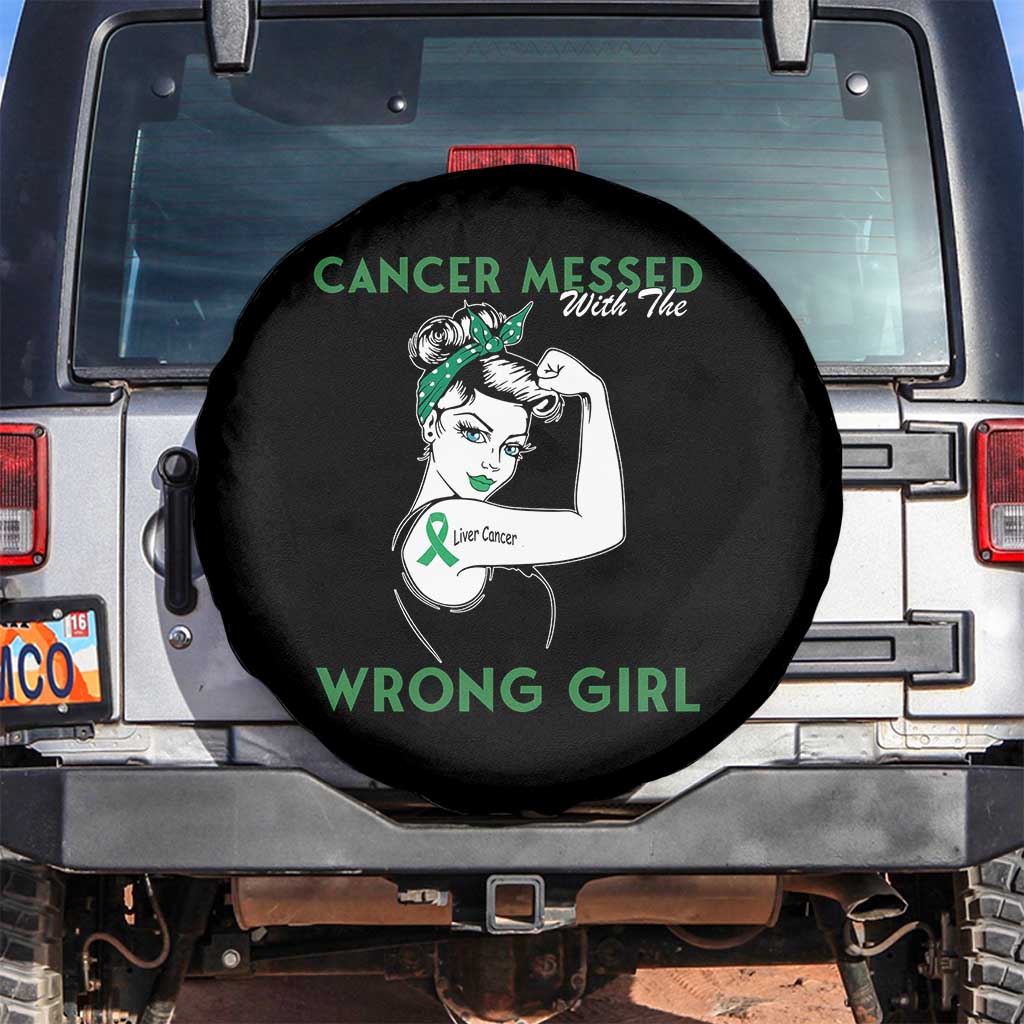 Liver Cancer Warrior Unbreakable Gift Spare Tire Cover Cancer Messed With The Wrong Girl