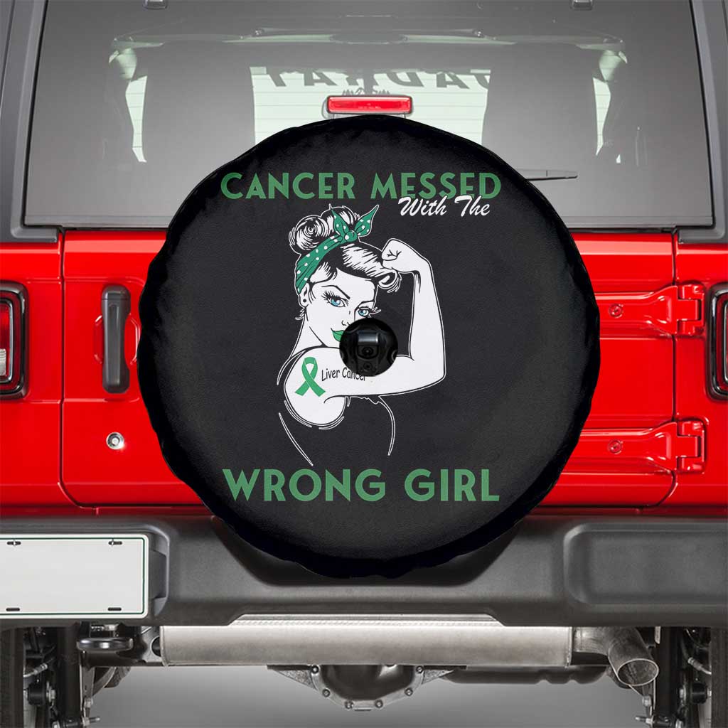 Liver Cancer Warrior Unbreakable Gift Spare Tire Cover Cancer Messed With The Wrong Girl
