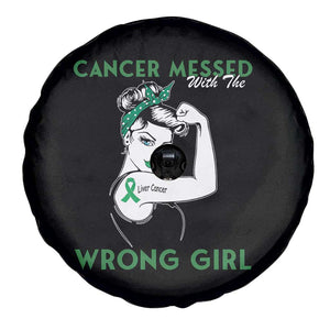 Liver Cancer Warrior Unbreakable Gift Spare Tire Cover Cancer Messed With The Wrong Girl