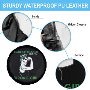 Liver Cancer Warrior Unbreakable Gift Spare Tire Cover Cancer Messed With The Wrong Girl